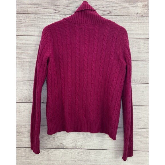 Ralph Lauren  100% Cashmere Crossover V-Neck SWEATER FUCHSIA  SIZE M -PETITE - Picture 2 of 8